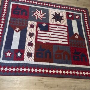 Vintage American USA flag quilt king size